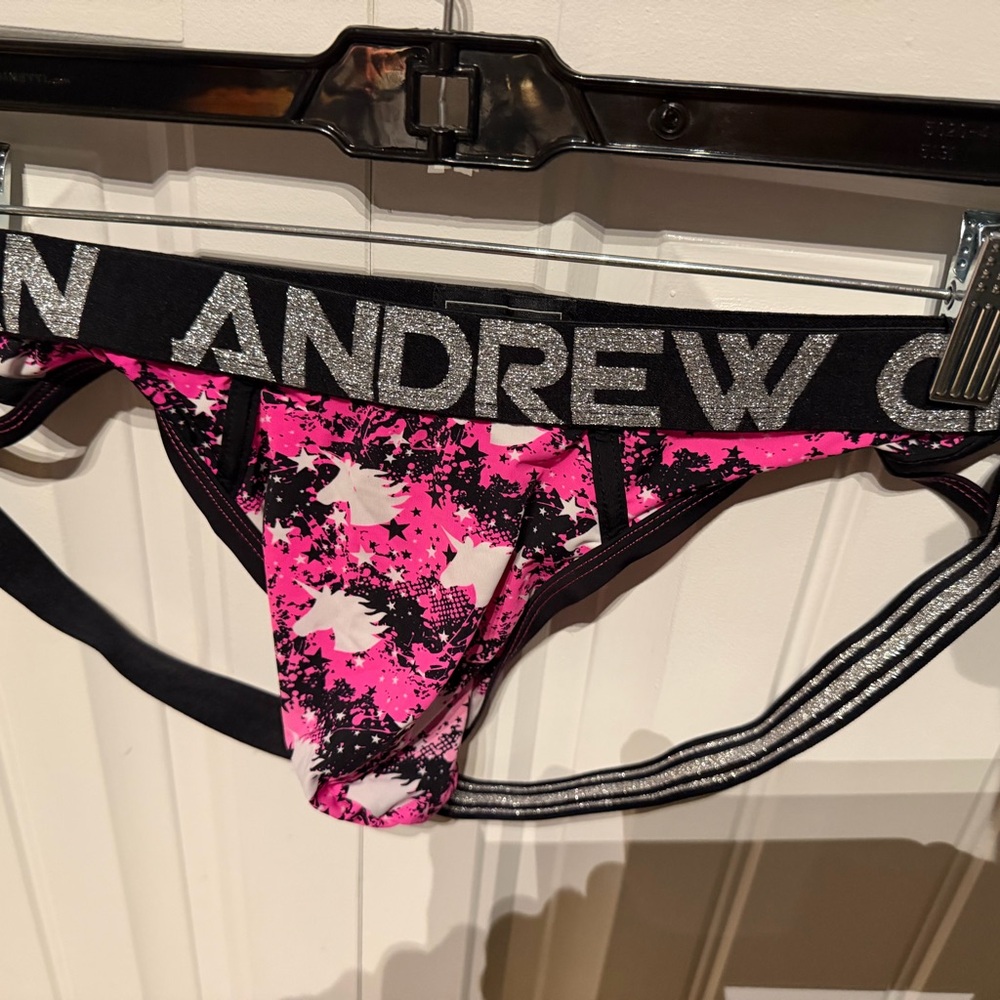 Andrew Christian Neon Pink and Black Jockstrap